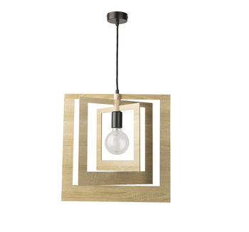 Lampa wisząca kwadraty hdf dąb Sigma Lighting GLAM KWADRAT 31361 48h