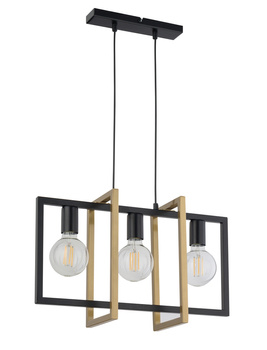 Lampa wisząca geometryczna loft czarno-złota Sigma Lighting EDEN 3 32234