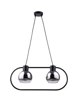 Lampa wisząca klosze srebrne czarna Sigma Lighting LINDA 2 31892