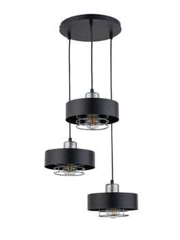 Lampa wisząca metalowa czarno-srebrna Sigma Lighting POKER 3 32069