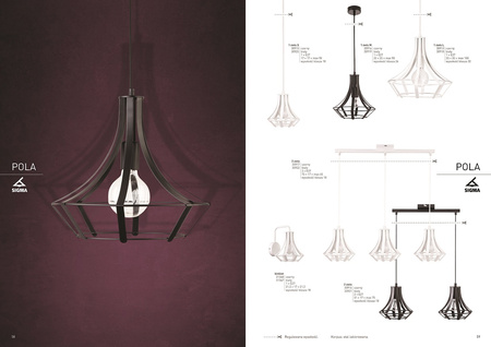 Lampa wisząca loftowa czarna Sigma Lighting POLA L (fi35cm) 30913